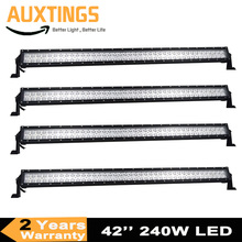 Barra de luz led offroad, 4 peças, 42 ''240w, para carro, 4wd, caminhão, trator, bote, trailer 4x4, suv atv, 12v, 24v, combo luz, lâmpada de trabalho 2024 - compre barato