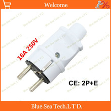 5pcs white AC 250V 16A,EN,EU,DIN Round 2 Pin Power Cord Connector,CE Electrical Plug,Detachable plug Free Shipping 2024 - buy cheap