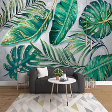 3D Wallpaper Modern Green Leaves Plant Photo Wall Mural Restaurant Living Room Self-Adhesive Waterproof Canvas 3D Wall Stickers 2024 - buy cheap
