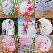 Декоративный зонт с лентами и кисточками, древние китайские зонты, шелковая ткань, реквизит для фотосъемки, японский декоративный зонтик 2024 - купить недорого