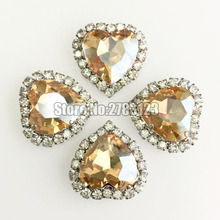 Hebilla de cristal de corazón de campeón dorado de 12mm, cristal de cristal diamantes de imitación de alta calidad para coser, diy, 10 Uds./20 Uds., SKHY05 2024 - compra barato