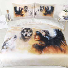 3D animal bedding set queen Indian werewolf duvet cover twin size bed set for kids cute bedroom decor simple home textile king 2024 - buy cheap