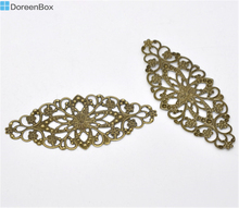 Doreen Box Lovely 30 Bronze Tone Filigree Flower Wraps Connector 8x3.5cm  (B13806) 2024 - buy cheap