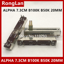 [SA]Taiwan ALPHA 7.3 cm 73MM  SV453 double B100KX2  B100K  slide potentiometer shaft length 20A6 20MM--10PCS/LOT 2024 - buy cheap