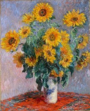 100% handmade landscape oil painting reproduction on linen canvas, landscape oil painting,bouquet-of-sunflowers by claude monet 2024 - buy cheap