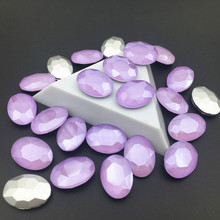 Violet Mocha Color 13x18mm Oavl Glass Crystal Fancy Stone Pointback Drop Jewelry Beads no holes 2024 - buy cheap