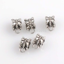 Free Shipping Wholesale Alloy&Metal Antique Silver Bail Beads Jewelry Findings Fit Charm Bracelets 10.5x6.5mm,50Pcs,YTC0168 2024 - buy cheap