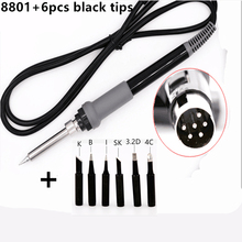 SZBFT High quality 8801 soldering iron handle with 6pcs soldering tips for hakko FX-888 FX-888D free shipping 2024 - buy cheap