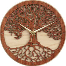 Árbol de la vida, arte de pared Reloj de pared árbol sagrado de madera Reloj de pared verde vida 3D arte moderno Nuevo reloj de pared llegada colgante Relojes 2024 - compra barato