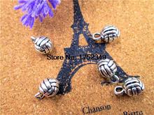10pcs--Volleyball charms, Antique Tibetan silver 3D Volleyball charm pendants 10x15mm 2024 - buy cheap