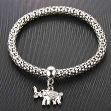 Nova zircão cristal elefante milho corrente pulseira estiramento fino pulseira senhoras moda charme jóias 2024 - compre barato