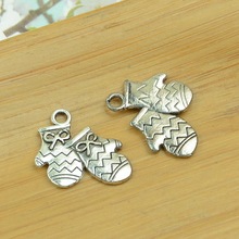 free shipping 100pcs/lot A2718 antique silver Gloves shape alloy charm pendant fit jewelry making 18x20mm wholesale 2024 - buy cheap