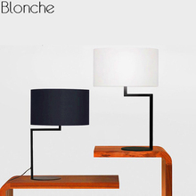 Luminária de mesa moderna com abajur de pano, lâmpada de mesa com suporte americano para quarto, abajur de cabeceira, leitura, estudo, decoração de arte para casa