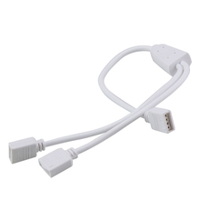 Conector de luz de led, "dois em um rgb, cabo de extensão com 4 pinos, conector para 5050, 3528, luzes de fita de led