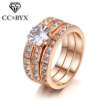 CC Jewelry Fashion Jewelry Rings For Women  Luxury Rose Gold Color Bridal Wedding Ring Engagement Accessories Bijoux CC1024 2024 - buy cheap