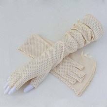 Перчатки женские кружевные летние, без пальцев, с защитой от УФ-лучей 2024 - купить недорого