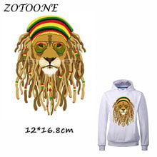 ZOTOONE Glasses Africa Lion Patch for Clothing Iron-On Garment Heat Transfer Badges Diy Accessory T Shirt Deco Applique Patches 2024 - buy cheap