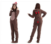 Christmas Deer Fleece Cotton Adult Unisex Footed Pajamas Sleepsuit  pajamas adult onesie 2024 - buy cheap