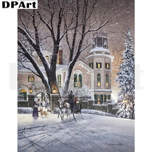 Pintura diamante completa quadrada/redonda, castelo da neve 5d daipor pintura bordado ponto de cruz mosaico strass imagem l204 2024 - compre barato