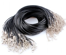 QianBei Bulk 100pcs 2mm Black Coffee Wax Line Lobster Clasp Strap Rope Necklace Pendant Charms Cord Beads String free shipping 2024 - buy cheap