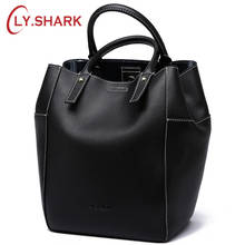 LY.SHARK Brand Luxury Handbags Women Bags Designer Large Shoulder Messenger Bag Casual Bucket Lady Genuine Leather Bags Tote New 2024 - buy cheap