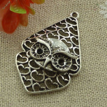 42 pieces tibetan silver owl charms pendant 45x28mm #1184 2024 - buy cheap