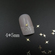 Approx. 1000pcs/bag Metal Gold 4*5mm Cross Star Design Non-adhesive Metal Slices Nail Art Decoration MS-366-2 2024 - buy cheap