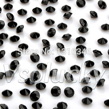 Confeti de diamante negro, 1000 unids/bolsa, 4,5mm, cristal de 1/3 quilates, decoración para mesa de boda, fiesta nupcial 2024 - compra barato