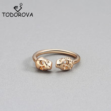 Уникальные регулируемые мужские кольца Todorova, кольца для женщин средней длины с двойным скелетом и черепом 2024 - купить недорого