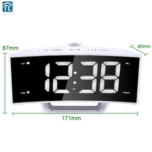 Alarm Clock Table Projector Digital Electronic Led Mirror Watch Fm Radio Usb Mobile Phone Charging Luminous Desktop Clocks 2024 - buy cheap