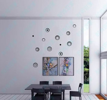 Акриловые зеркальные настенные наклейки DIY Украшение интерьера круг креативные трехмерные съемные настенные наклейки L0326 2024 - купить недорого