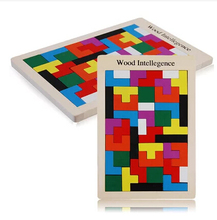 Hot Colorful Wooden Tangram Brain-Teaser Puzzle Tetris Game Educational Developmental Baby Toy for children gifts 2024 - buy cheap