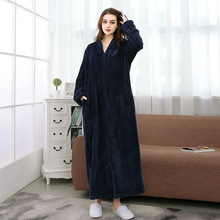 2018 New Coral Down Bathrobe Flannel Autumn Winter Fashion Lovers Pajamas Robe Kaftan Lady Nightwear Pyjamas Women Sleepwear 2024 - buy cheap