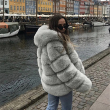 Winter Thick Warm Faux Fur Coat Women Plus Size Hooded Long Sleeve Faux Fur Jacket Luxury Winter Fur Coats bontjas 2024 - buy cheap