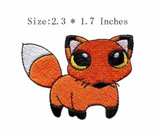 Little fox embroidery patch 2.3" wide /animal patch/orange/Jacket patch 2024 - buy cheap