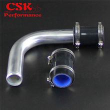 Tubo de tubulação de alumínio turbo 90 graus 35mm 1.38 "+ kits de braçadeiras de mangueira de silicone azul/preto/vermelho 2024 - compre barato