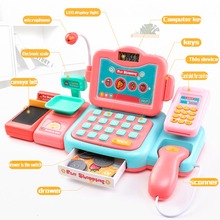 Electronic mini simulation supermarket cash register kit toy children checkout counter role play cashier girl toy gift 2024 - buy cheap
