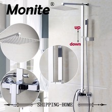 New Brand Wall Mounted Bathroom 8"ABS Rainfall Shower Faucet Set Mixer Valve With Hand Shower Single Handle Sink Mixer Taps 2024 - buy cheap