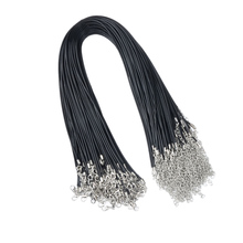 Chanfar-Cadena de cera negra de 2mm, 20 Uds., collar de cuerda, broche de langosta, accesorios para fabricación de joyas DIY 2024 - compra barato