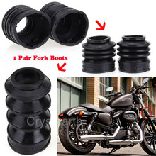 Black Motorcycle Accessories Rubber Front Fork Boots Shock Gaiters 39mm For Harley Sportster Iron 883 XL883 XL1200 XL 883 1200 2024 - buy cheap