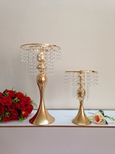 Lustre de mesa de casamento dourado, 33cm( 13 "), vaso de flores, rack de flores, peça central de casamento, estilo pequeno 2024 - compre barato