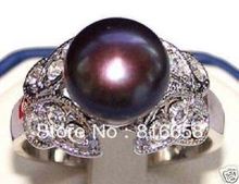 mysterious classical 8-9mm true south sea black pearl ring size 6 7 8 9 2024 - buy cheap