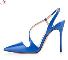 Original Intention Fashion Women Pumps Slingbacks Thin Heels Shoes Woman Pumps Blue Red Shoes Woman Plus Size 4-15 2024 - buy cheap