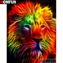 HOMFUN Full Square/Round Drill 5D DIY Diamond Painting "Colored lion" 3D Diamond Embroidery Cross Stitch Home Decor A19667 2024 - buy cheap