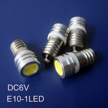 High quality E10 6v led Instrument lights,high power 1w 6.3V E10 led Warning lights,1w led 6v E10 bulbs free shipping 50pcs/lot 2024 - buy cheap