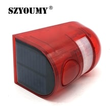 SZYOUMY Solar Powered LED Fence Alarm Lamp With Build In Alarm System Motion Sensor Auto Warning Security Light For Farm Orchard 2024 - buy cheap