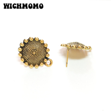 New 8pcs 18*21MM Zinc Alloy Retro Gold Sunflower Shaped Earring Base Earring Connectors for DIY Earrings Accessories 2024 - buy cheap