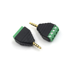 3.5 mm male 4 pin Terminal Block Plug connector Video AV Balun 3.5mm 4 Pole Stereo Male to AV Screw Terminal Stereo Jack 2024 - buy cheap