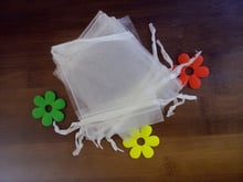 Bolsa de regalo para envoltura de joyería, 50 Uds., 30x40cm, Organza blanca, bolsas de exhibición, bolsa con cordón para pulseras/Collar/mié, Mini bolsa de hilo 2024 - compra barato