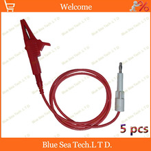 Cable de prueba de silicona de alta calidad, 5 uds., 1M, con enchufe Banana de 4mm de alto voltaje + clip de cocodrilo, 14AWG, color rojo, envío gratis 2024 - compra barato